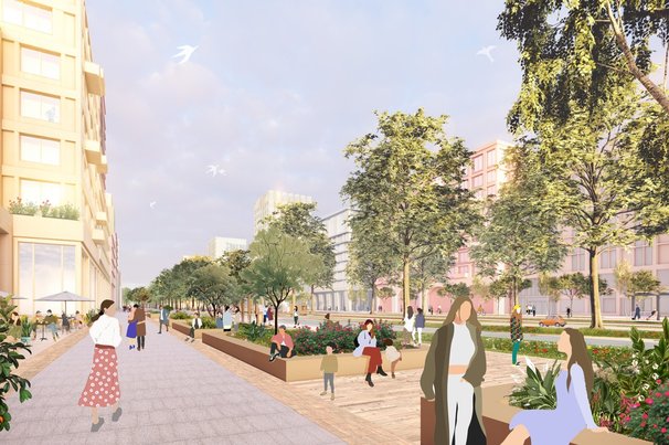 De levendige stadsstraat Afrikaweg door BURA (bron: BURA)