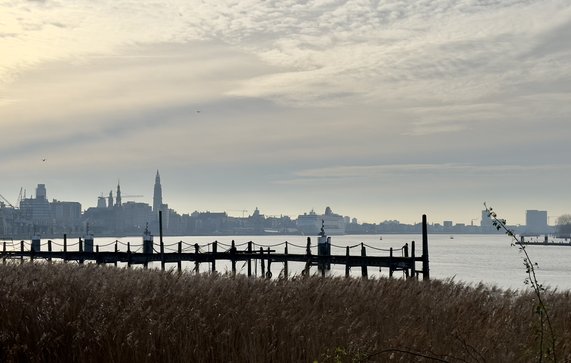 Zonsondergang, Antwerpen door Kees de Graaf (bron: Gebiedsontwikkeling.nu)