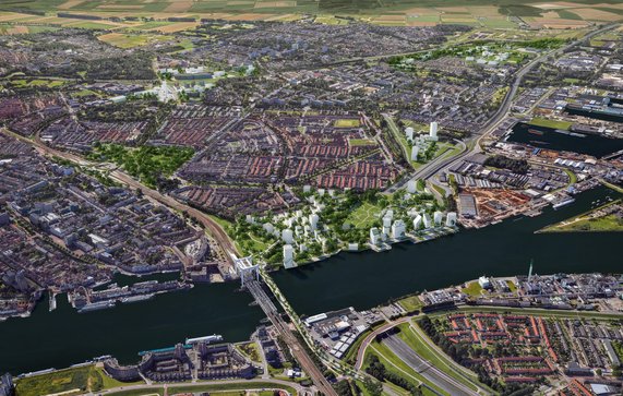 Spoorzone Dordrecht door Mecanoo (bron: Gemeente Dordrecht)