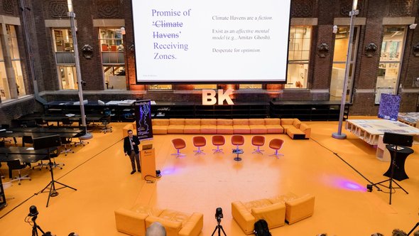 Jesse Keenan in de Oostserre van de faculteit Bouwkunde door Annelies van ’t Hul (bron: Annelies van ’t Hul)