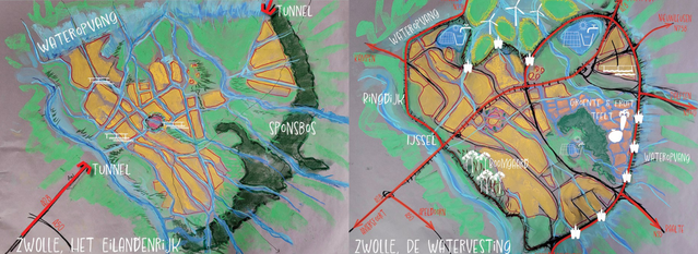 Twee scenario's door Gemeente Zwolle (bron: Gemeente Zwolle)