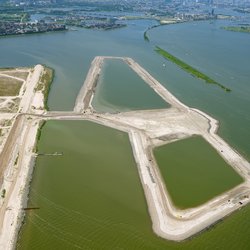 Luchtfoto van ringdijk Buiteneiland door Gemeente Amsterdam (bron: Gemeente Amsterdam)