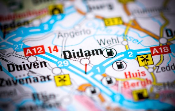 Didam op de kaart door SevenMaps (bron: Shutterstock)