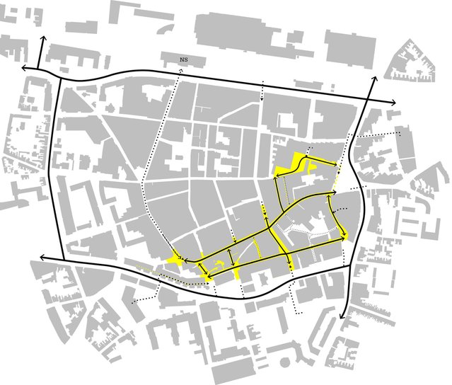 Structuurkaart centrum Tilburg door Rijnboutt (bron: Rijnboutt)