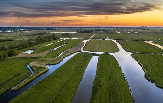 Landschap met zonsondergang in Purmerland door Rudmer Zwerver (bron: Shutterstock)