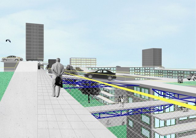 De hub als dynamisch daklandschap door Buro KettingHuls (bron: Buro KettingHuls)