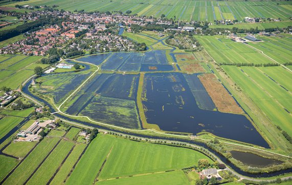 Waterberging in polder De Hooge Boezem (Haastrecht) gaat samen met natuurontwikkeling en recreatie door HDSR (bron: HDSR)