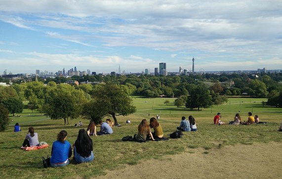 groen stad mensen park Primrose Hill - Pixabay, 2020 door maovice123 (bron: gente sentada)