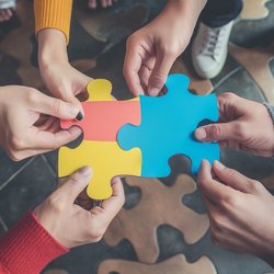 Het samenstellen van een puzzel vereist teamwork en strategie door Dimitri Tymchenko (bron: shutterstock)