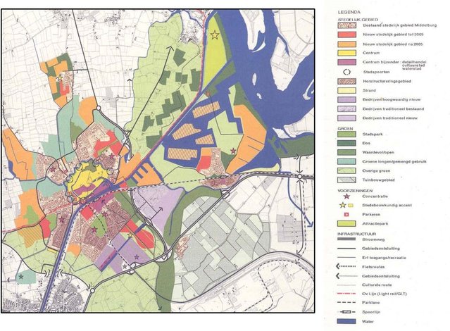 Kaart uit de Kwaliteitsatlas Middelburg 1998 door Gemeente Middelburg/BVR (bron: Gemeente Middelburg/BVR)